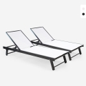 Zestaw 2 leżaki ogrodowe z regulowanymi kołami z aluminium Rimini Katalog