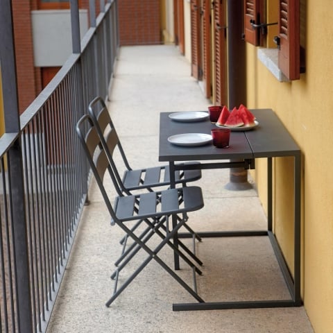 Zestaw stół 50x100 cm i 2 składane krzesła żelazne Balcony Promocja