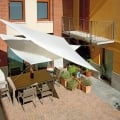 Trójkątna żagiel przeciwsłoneczny do ogrodu 5x5x5m Solar Promocja