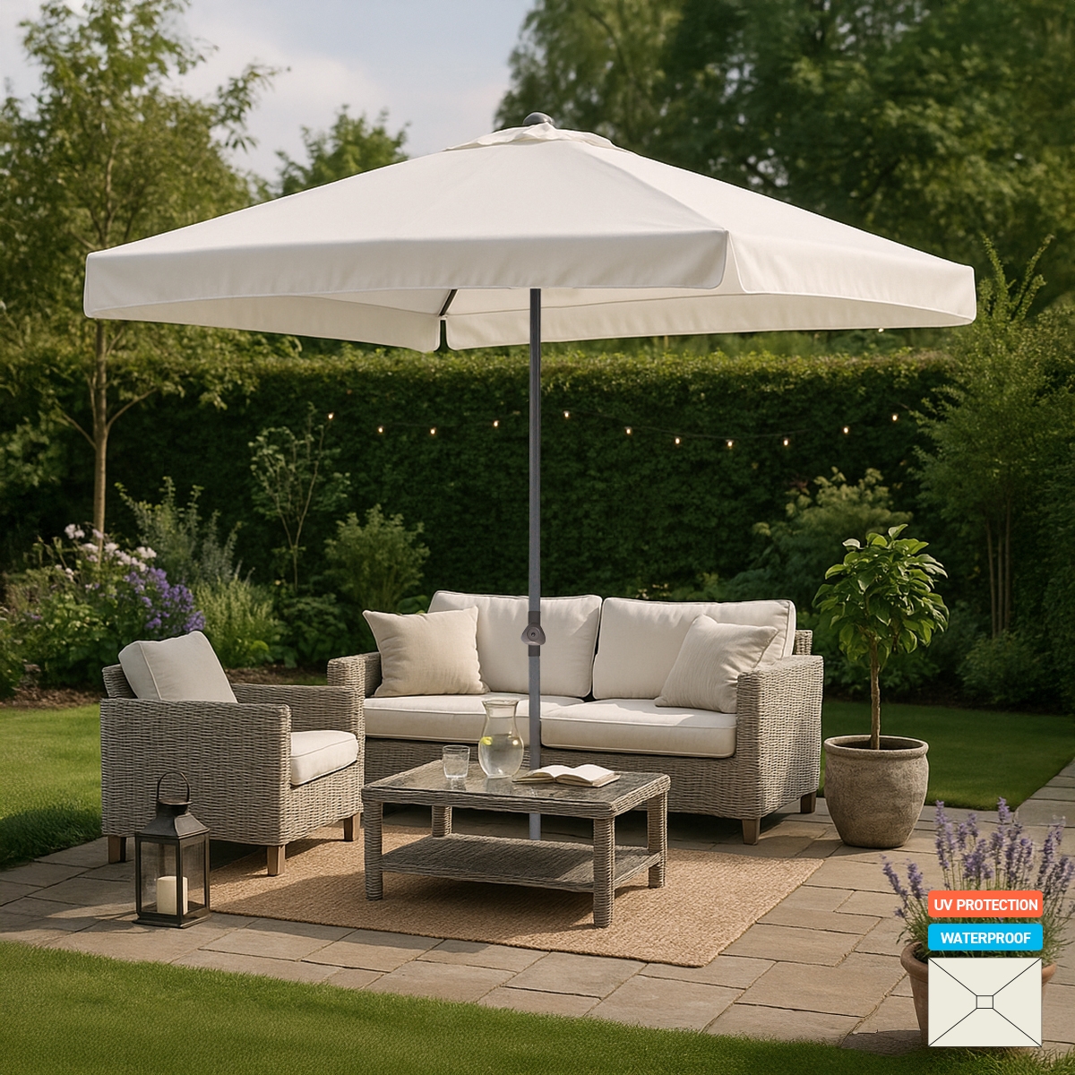 Parasol ogrodowy 3x2 aluminiowy z słupkiem centralnym Eden
