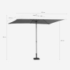 Parasol ogrodowy 3x2 aluminiowy z słupkiem centralnym Eden