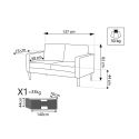 Nowoczesna sofa 2-osobowa z bawełny 137x73x82 cm Ramsey 