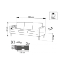Nowoczesna sofa 3-osobowa z nogami w efekcie drewna Ramsey 