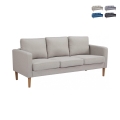 Nowoczesna sofa 3-osobowa z nogami w efekcie drewna Ramsey Promocja