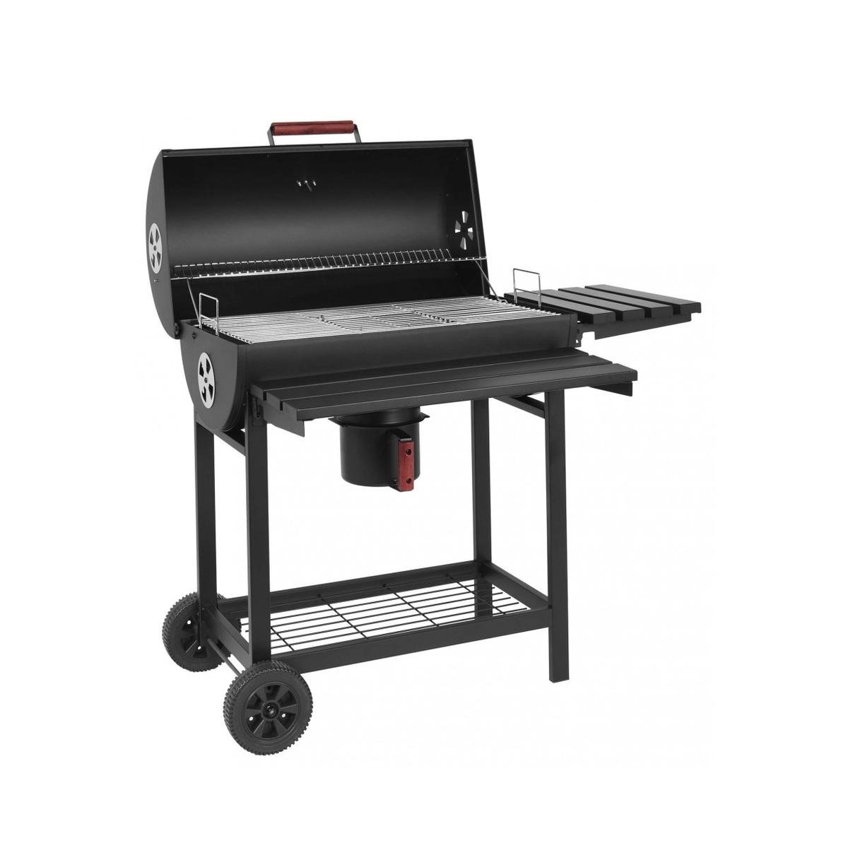 Grill węglowy ze stali z pokrywą i kółkami, 2 ruszty Tennessee Promocja Grill węglowy ze stali z pokrywą i kółkami, 2 ruszty Tennessee Promocja