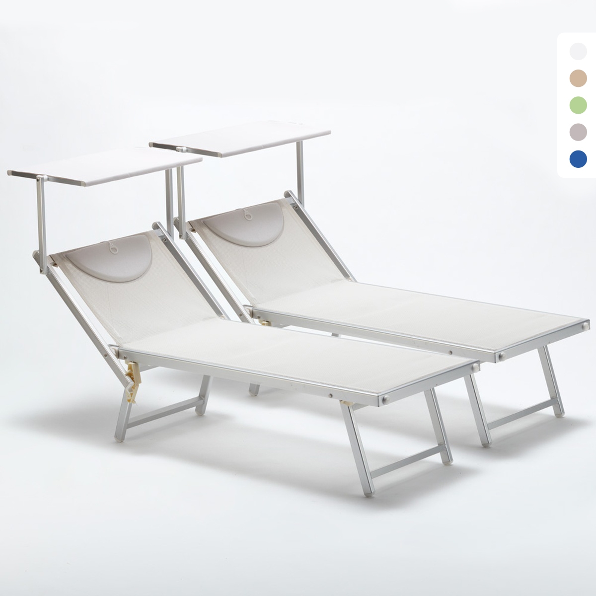 Zestaw 2 aluminiowych leżaków plażowych Italia Katalog