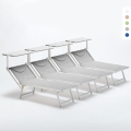 Zestaw 4 aluminiowych leżaków plażowych Italia Promocja