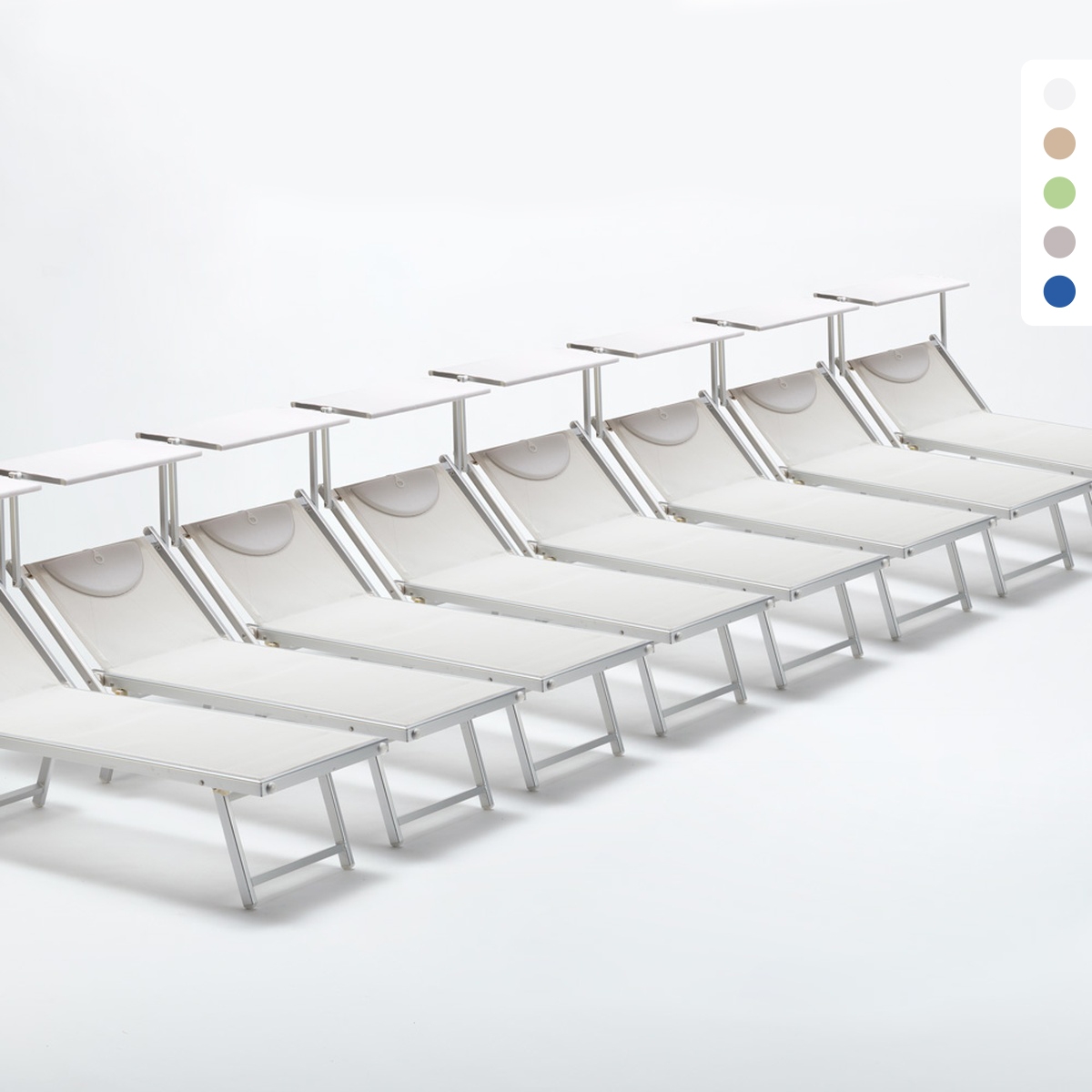Zestaw 20 aluminiowych leżakiów plażowych Italia Wybór