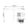 Biały parasol ogrodowy 2x3m z poliestru Poly Rabaty