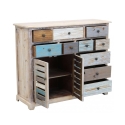 Komoda kredens shabby chic z drewna wielokolorowa Greg Sprzedaż