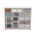 Komoda kredens shabby chic z drewna wielokolorowa Greg Oferta