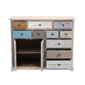 Komoda kredens shabby chic z drewna wielokolorowa Greg Sprzedaż