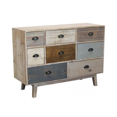 Kolorowa drewniana komoda z 8 szufladami w stylu shabby chic Donald Promocja