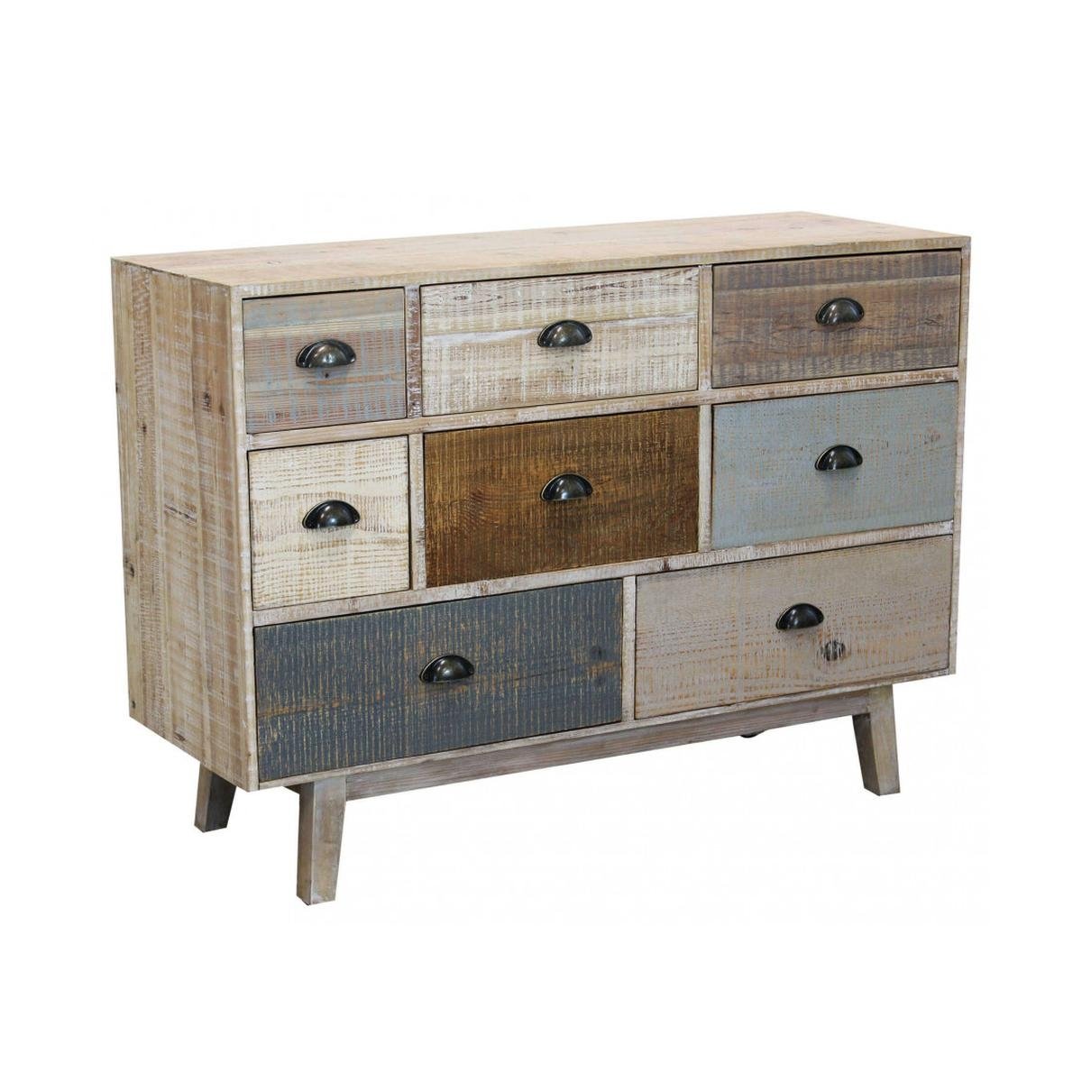 Kolorowa drewniana komoda z 8 szufladami w stylu shabby chic Donald Promocja Kolorowa drewniana komoda z 8 szufladami w stylu shabby chic Donald Promocja