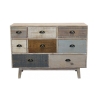 Kolorowa drewniana komoda z 8 szufladami w stylu shabby chic Donald Rabaty
