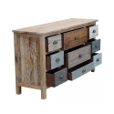 Drewniana komoda na kółkach w stylu shabby chic Denny Oferta
