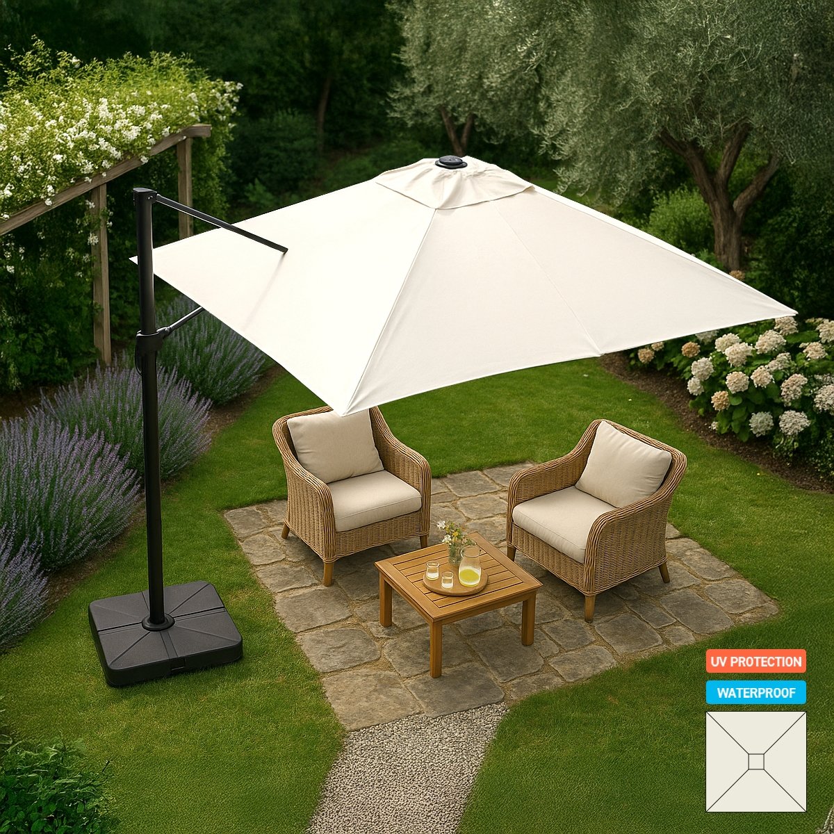 Aluminiowy parasol ogrodowy 2,5 metra Paradise Cechy Aluminiowy parasol ogrodowy 2,5 metra Paradise Cechy