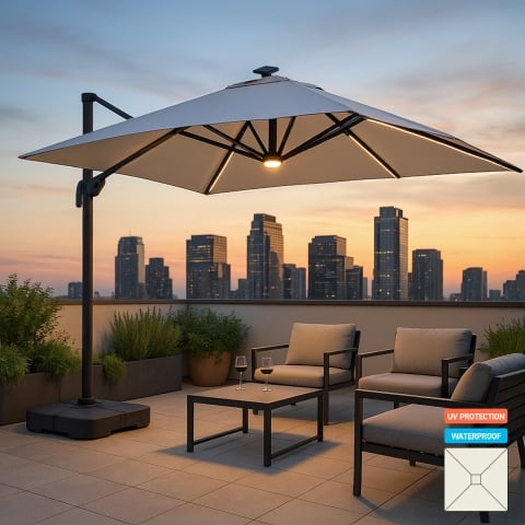 Solarny parasol ogrodowy...