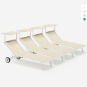 4 Leżaki plażowe z aluminiowymi kółkami Alabama Promocja