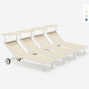 4 Leżaki plażowe z aluminiowymi kółkami Alabama Promocja