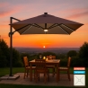 Parasol ogrodowy, składany, z lampka solarną LED 3x3m Paradise Brown Light Promocja