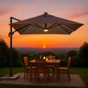 Parasol ogrodowy, składany, z lampka solarną LED 3x3m Paradise Brown Light Sprzedaż