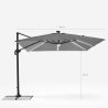 Parasol ogrodowy, składany, z lampka solarną LED 3x3m Paradise Brown Light 