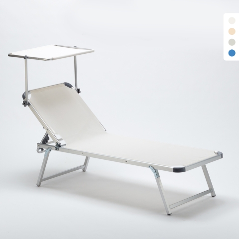 Aluminiowy leżak plażowy z daszkiem na plażę i basen Nettun Promocja