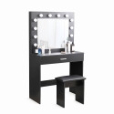 Stacja do makijażu z żarówkami LED Gaia Black Sprzedaż