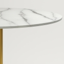 Stół do jadalni okrągły w stylu Goblet 120cm z efektem marmuru w kolorze złotym Monika+ Stan Magazynowy