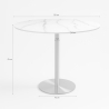 Stół do jadalni okrągły w stylu Goblet 120cm z efektem marmuru w kolorze złotym Monika+ Cena