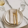 Stół do jadalni okrągły w stylu Goblet 120cm z efektem marmuru w kolorze złotym Monika+ Cechy
