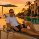 Zestaw 4 aluminiowe leżaki plażowe z daszkiem Santorini Limited Edition Sprzedaż