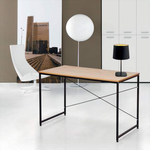 Drewniane biurko ze stalowymi nogami 150x60 cm Wootop