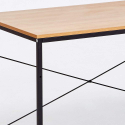 Drewniane biurko ze stalowymi nogami 150x60 cm Wootop Rabaty