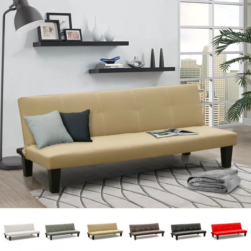 Rozkładana kanapa 3-osobowa idealna do salonu lub sypialni Topazio Katalog