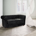 2-osobowa kanapa z tkaniny welurowej ChesterField Design 