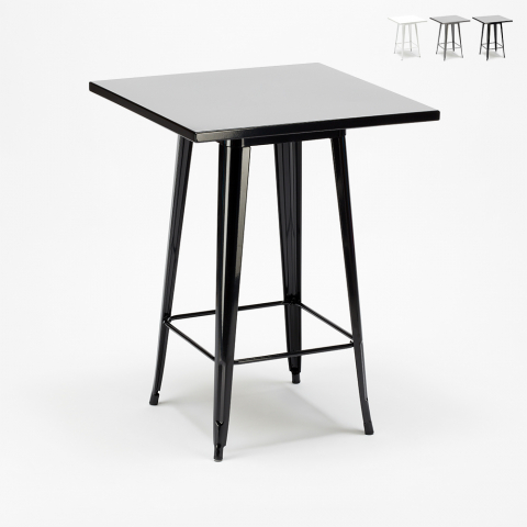 Metalowy barowy stolik styl industrialny 60x60 Nut Promocja