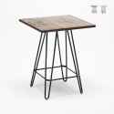 Drewniany stolik z metalowymi nogami styl industrialny 60x60 cm Bolt Promocja