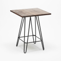 Drewniany stolik z metalowymi nogami styl industrialny 60x60 cm Bolt Oferta