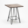 Drewniany stolik z metalowymi nogami styl industrialny 60x60 cm Bolt Oferta