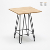 Drewniany stolik z metalowymi nogami styl industrialny 60x60 cm Bolt Rabaty
