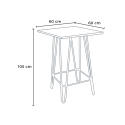 Drewniany stolik z metalowymi nogami styl industrialny 60x60 cm Bolt Cechy