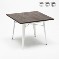 Drewniany stolik z metalowymi nogami styl industrialny 80x80 Allen Promocja