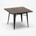 Drewniany stolik z metalowymi nogami styl industrialny 80x80 Allen Cena
