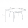 Drewniany stolik z metalowymi nogami styl industrialny 80x80 Allen Zakup