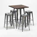 Zestaw 4 metalowe krzesła + 1 stół do baru lub pubów Williamsburg Oferta