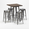 Zestaw 4 metalowe krzesła + 1 stół do baru lub pubów Williamsburg Oferta