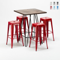 Zestaw 4 metalowe krzesła + 1 stół do baru lub pubów Kips Bay 