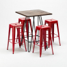 Zestaw 4 metalowe krzesła + 1 stół do baru lub pubów Kips Bay 